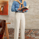 British Cotton Jeans Autumn And Winter Old Money Style Original Embryo Color Straight Bootcut Pants Prendersons