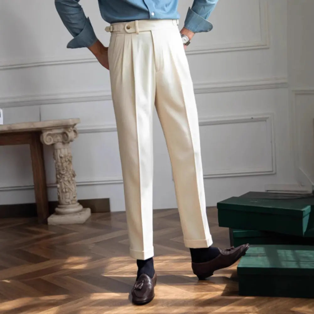 Straight Fit Business Casual Pants – Navy, Black, White | Office & Leisure | British Style