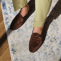 British Style Men's Shoes With Square Toe Suede Prendersons