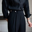 Old Money menswear style trousers – black