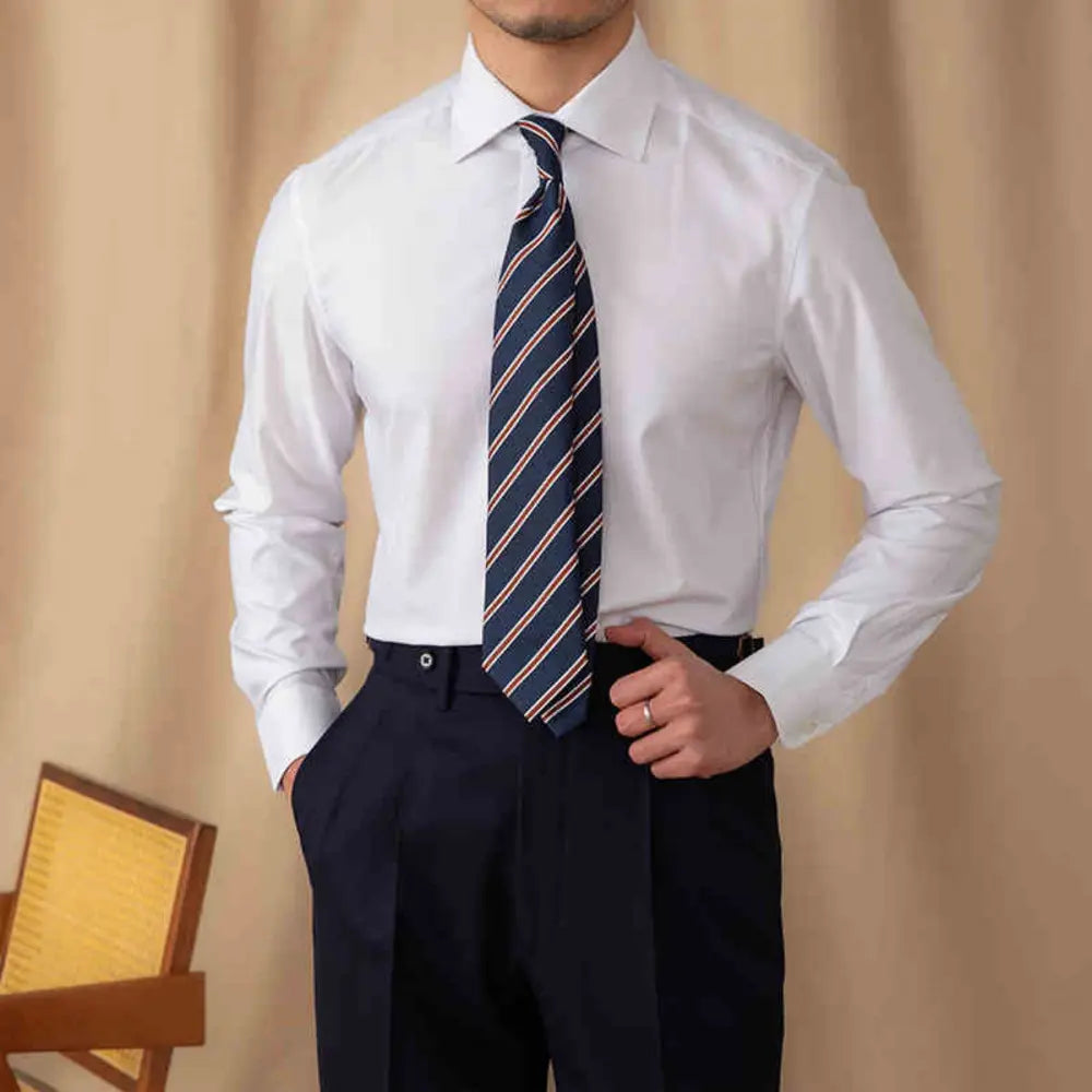 Business Formal Long Sleeved Shirt For Men – Solid Colour | Work & Leisure | Old Money Style