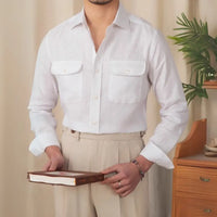 Business Gentry Casual Pure Linen Long-sleeved Shirt Prendersons