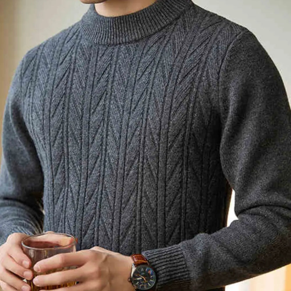 Regular Fit Warm Sweater – Misty Rain Camel | Casual Commute | Pure Wool Elegance