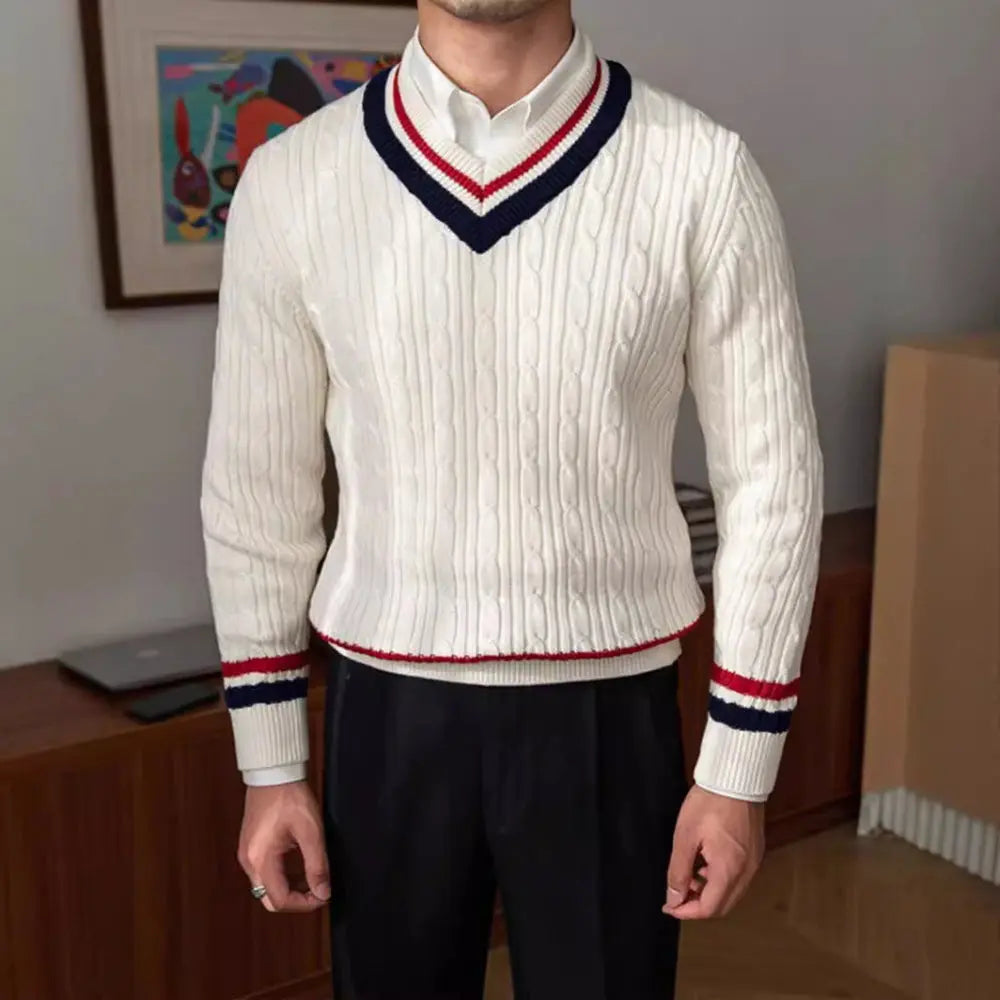Loose Fit Cardigan Sweater V Neck – White | Leisurewear | Timeless Elegance