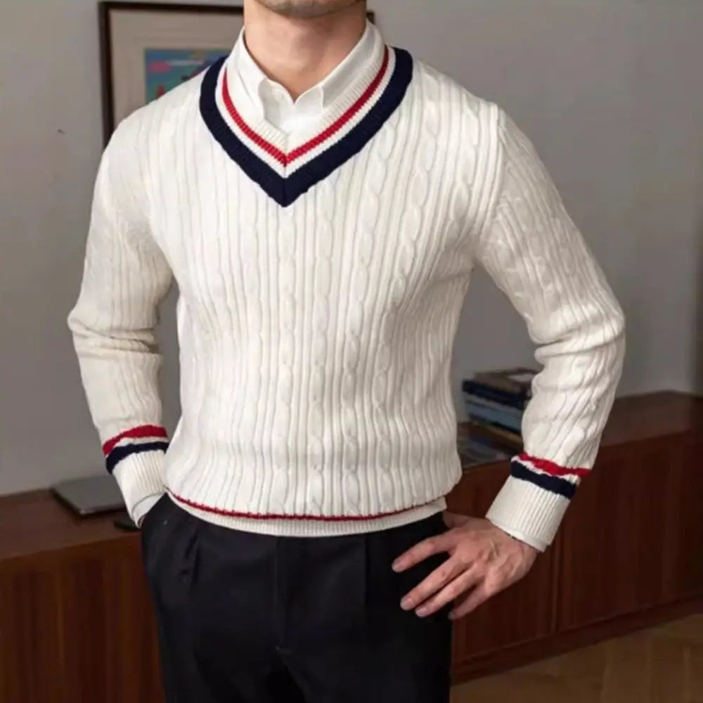 Loose Fit Cardigan Sweater V Neck – White | Leisurewear | Timeless Elegance
