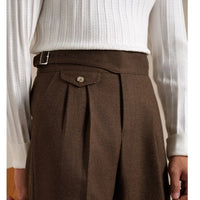 Casual Double Pleated Straight Business Not Tight Suit Pants Prendersons