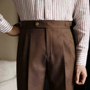 Casual High-waisted Men's Business Paris Button Straight Leg Neapolitan Sag Wear Pants Prendersons