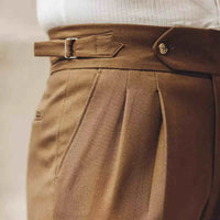 Casual High-waisted Men's Business Paris Button Straight Leg Neapolitan Sag Wear Pants Prendersons