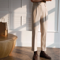 Casual High-waisted Men's Business Paris Button Straight Leg Neapolitan Sag Wear Pants Prendersons