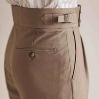 Casual High-waisted Men's Business Paris Button Straight Leg Neapolitan Sag Wear Pants Prendersons