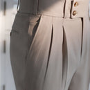 Casual High-waisted Men's Business Paris Button Straight Leg Neapolitan Sag Wear Pants Prendersons