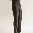 Casual High-waisted Men's Business Paris Button Straight Leg Neapolitan Sag Wear Pants Prendersons