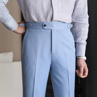 Casual High-waisted Men's Non-ironing Elastic Hanging Pants Naples Solid Color Dress Pants Prendersons