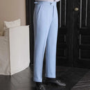 Casual High-waisted Men's Non-ironing Elastic Hanging Pants Naples Solid Color Dress Pants Prendersons