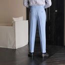 Casual High-waisted Men's Non-ironing Elastic Hanging Pants Naples Solid Color Dress Pants Prendersons
