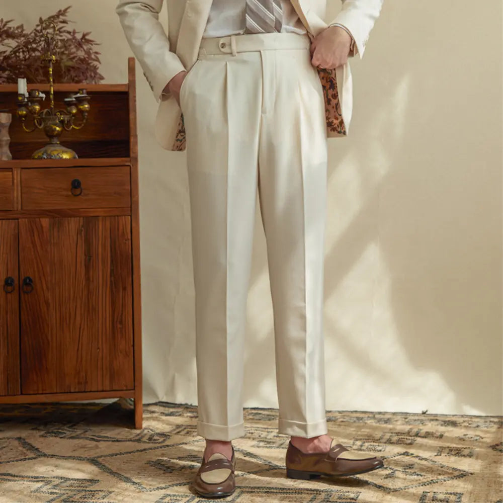 Casual High-waisted Trousers Linen Breathable High Pants Prendersons