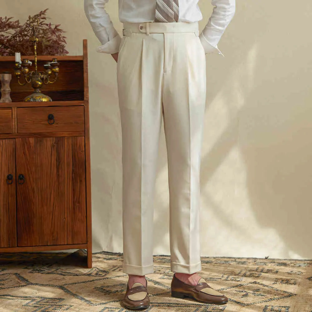 Casual High-waisted Trousers Linen Breathable High Pants Prendersons