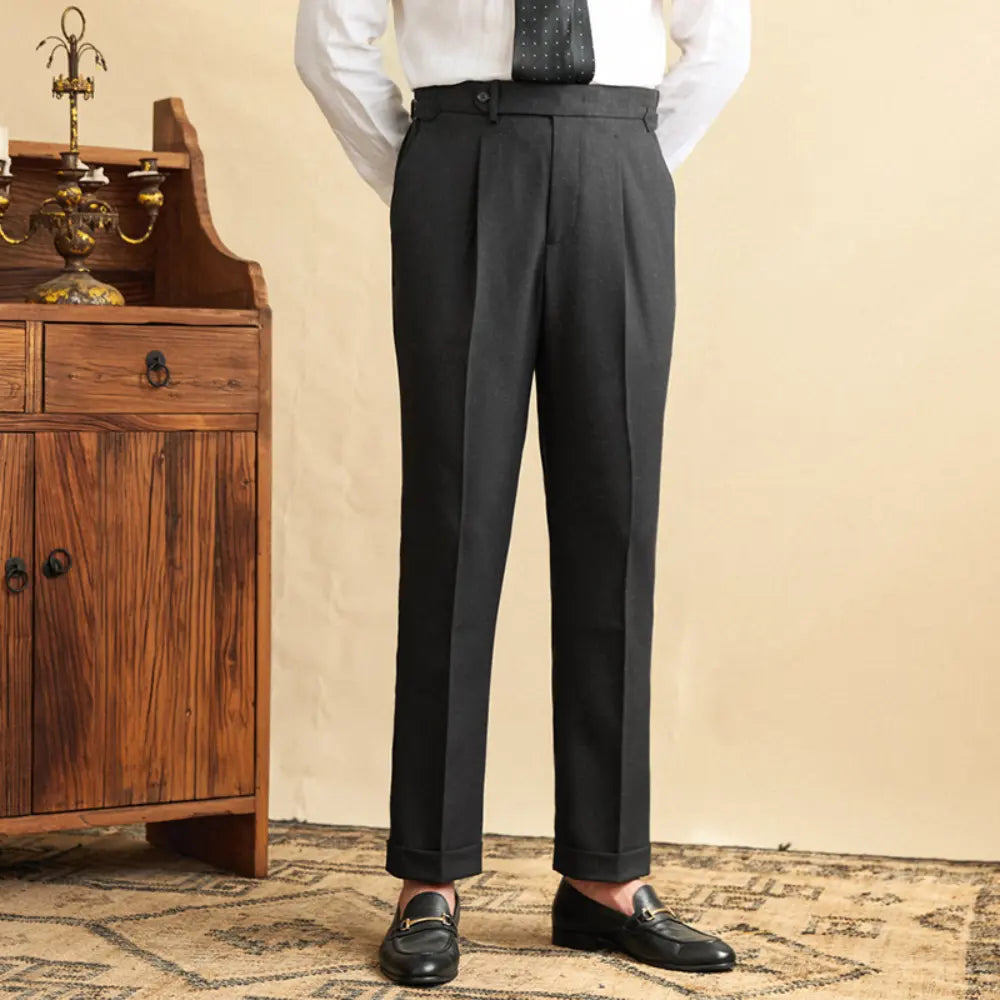 Casual High-waisted Trousers Linen Breathable High Pants Prendersons