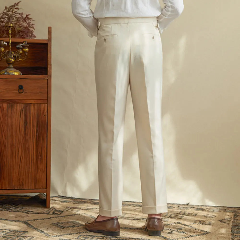 Casual High-waisted Trousers Linen Breathable High Pants Prendersons