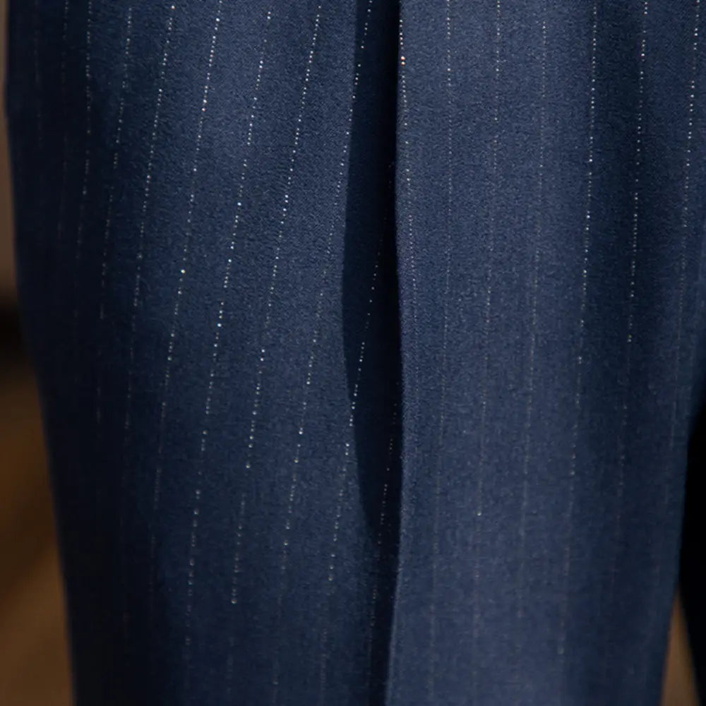 Casual High Waist Men's Straight Striped Non-iron Pants Prendersons