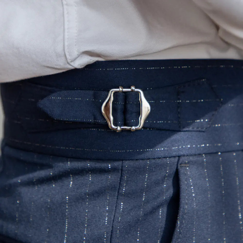 Casual High Waist Men's Straight Striped Non-iron Pants Prendersons