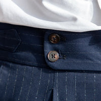 Casual High Waist Men's Straight Striped Non-iron Pants Prendersons