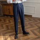 Casual High Waist Men's Straight Striped Non-iron Pants Prendersons