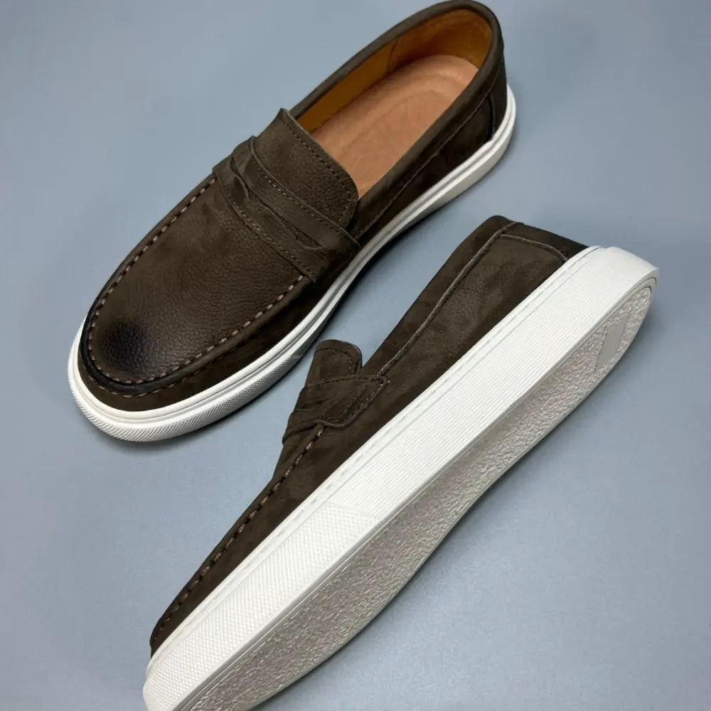 Casual Men's Genuine Retro Soft Bottom Calf Leather Shoes Prendersons
