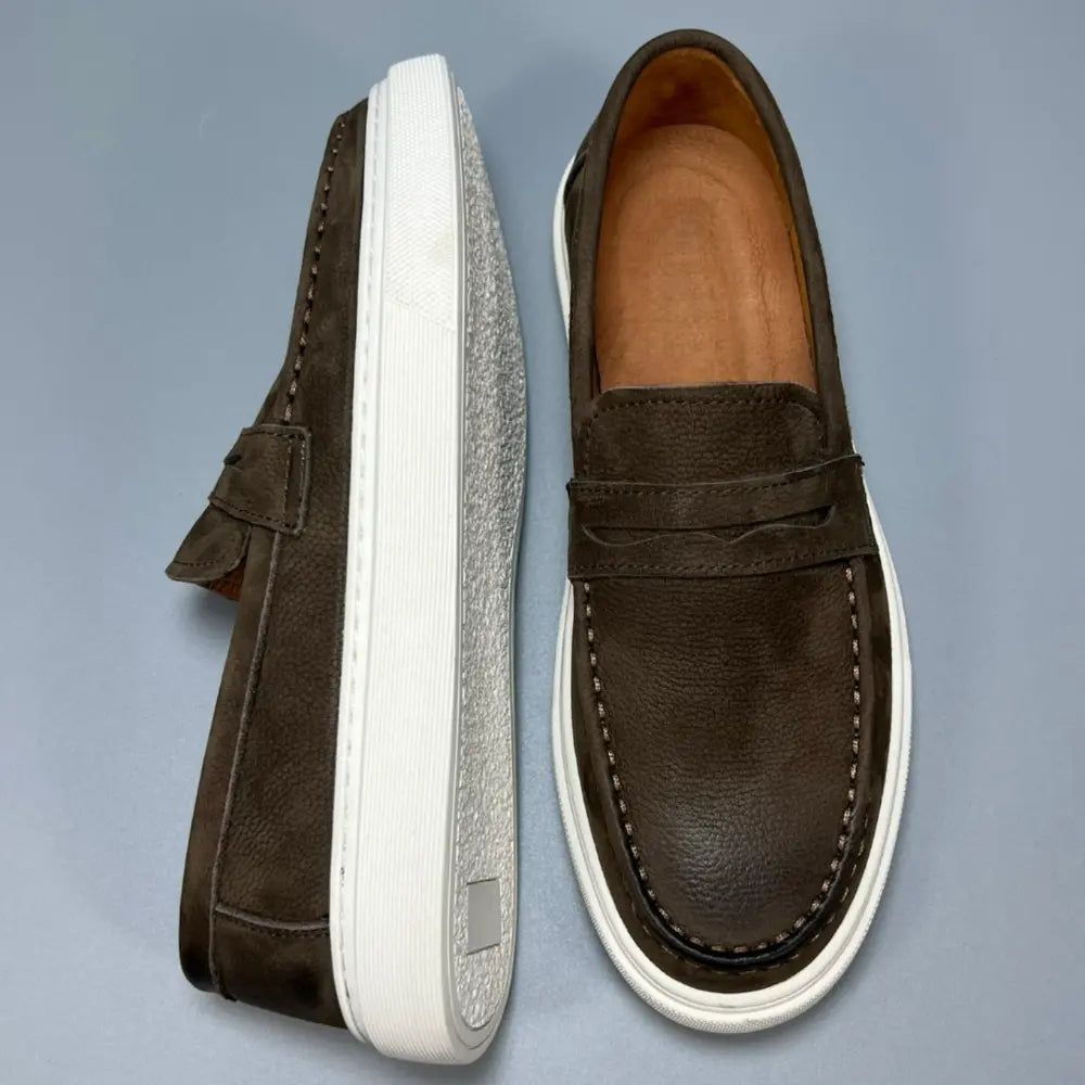 Casual Men's Genuine Retro Soft Bottom Calf Leather Shoes Prendersons