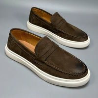 Casual Men's Genuine Retro Soft Bottom Calf Leather Shoes Prendersons