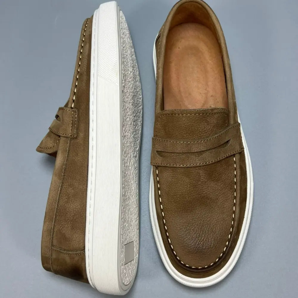 Casual Men's Genuine Retro Soft Bottom Calf Leather Shoes Prendersons