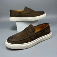 Casual Men's Genuine Retro Soft Bottom Calf Leather Shoes Prendersons