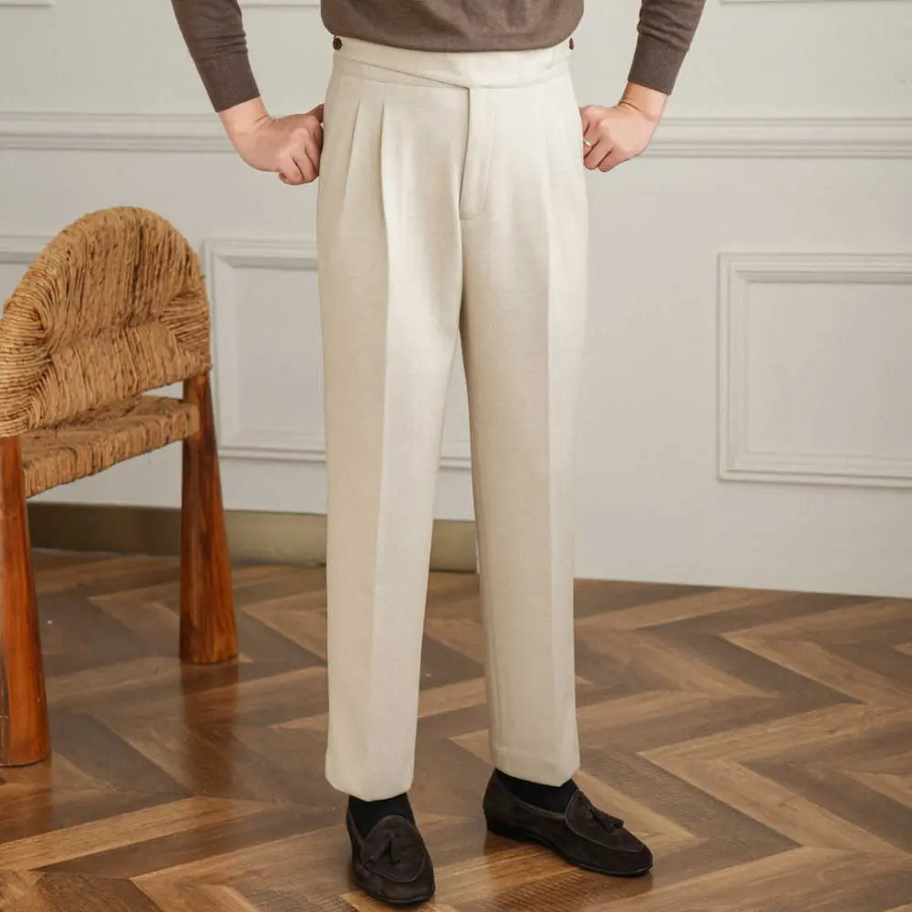 Regular Fit Suit Pants – Washed Black | Korean Style | 3D Cut Draped Elegance