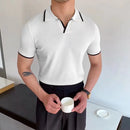 Slim fit striped polo shirt men