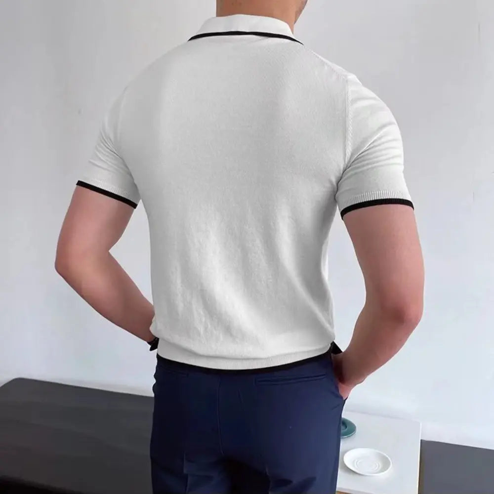 Casual striped polo shirt men