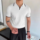 Slim fit striped polo shirt men