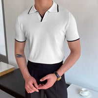 Slim fit striped polo shirt men