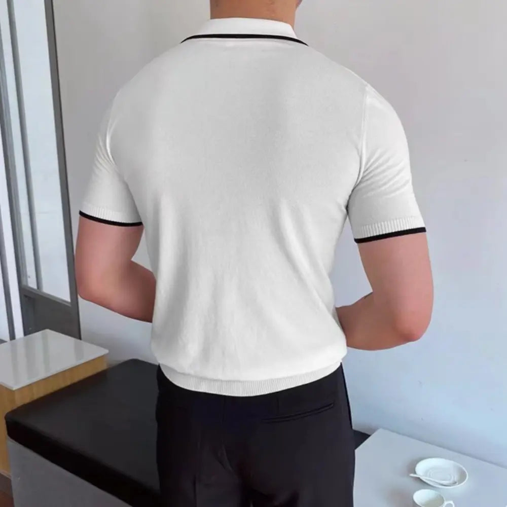 Casual striped polo shirt men