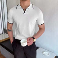 Slim Fit Striped Casual Polo Shirts for Men