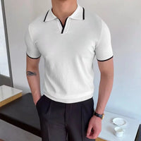 Slim Fit Striped Casual Polo Shirts for Men