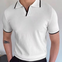 Slim Fit Striped Casual Polo Shirts for Men