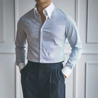 Blue and white business shirt