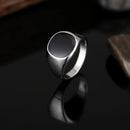 Elegant smooth-finish zinc alloy ring for men