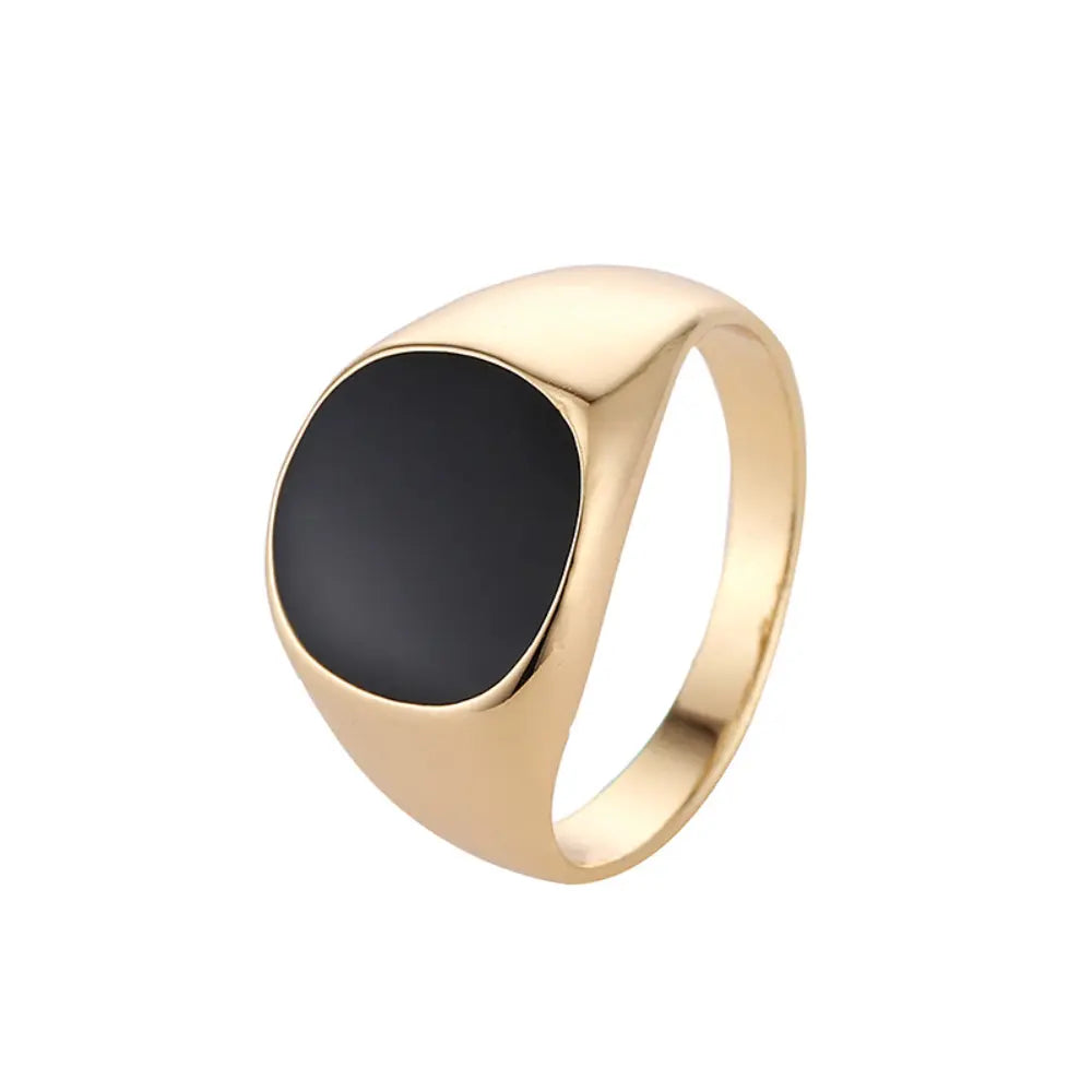 Classic Smooth Oil Dripping Men's Zinc Alloy Ring – Platinum & Gold | Statement Accessory | Old Money Menswear