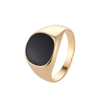 Simple and bold men's ring in smooth platinum or gold