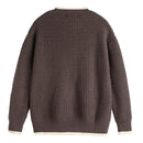 Color-block Crew Neck Sweater Men's Knitted Shirt Top – Grey, Beige & Wine Red | Leisurewear | Japanese Retro Style Prendersons