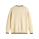 Color-block Crew Neck Sweater Men's Knitted Shirt Top – Grey, Beige & Wine Red | Leisurewear | Japanese Retro Style Prendersons