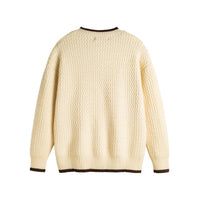 Color-block Crew Neck Sweater Men's Knitted Shirt Top – Grey, Beige & Wine Red | Leisurewear | Japanese Retro Style Prendersons