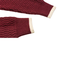 Color-block Crew Neck Sweater Men's Knitted Shirt Top – Grey, Beige & Wine Red | Leisurewear | Japanese Retro Style Prendersons