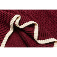 Color-block Crew Neck Sweater Men's Knitted Shirt Top – Grey, Beige & Wine Red | Leisurewear | Japanese Retro Style Prendersons